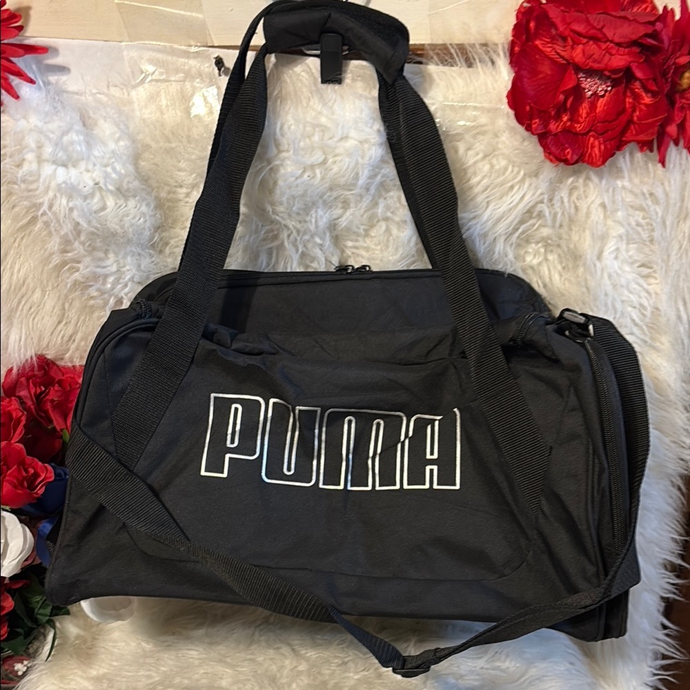 PUMA Black Sporty Duffel Bag with Durable Design